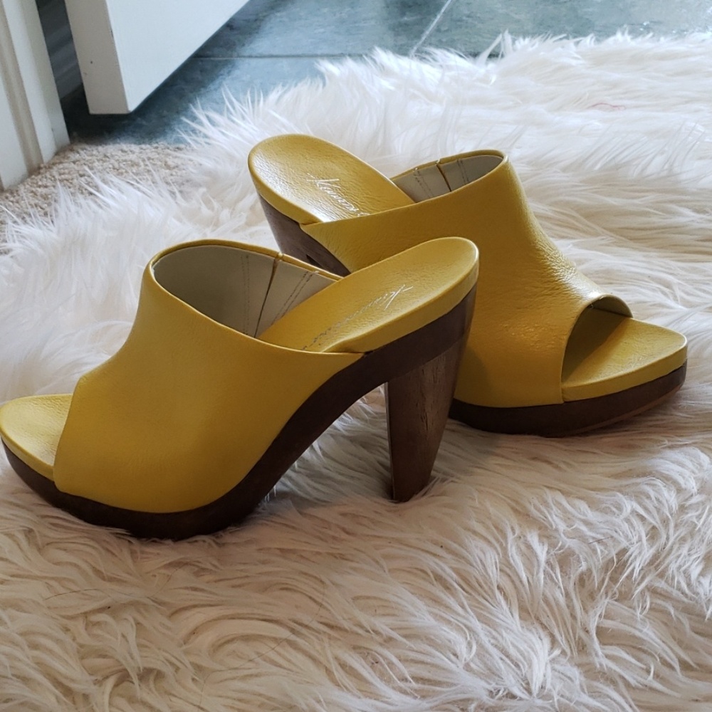 Leather platform heels